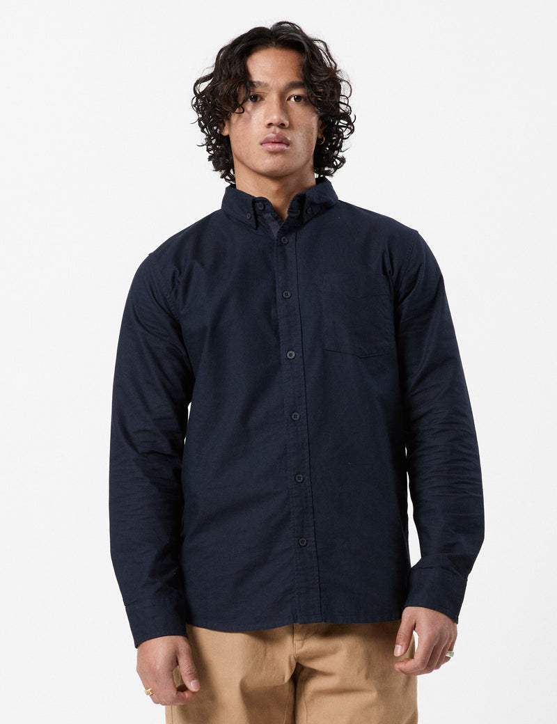 Oxford Long Sleeve Shirt Navy – Mr Simple - Main Image