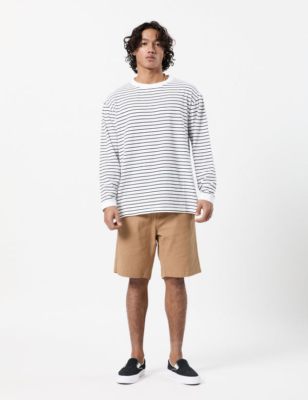 Vanders Longsleeve Breton Stripe Tee - Black White