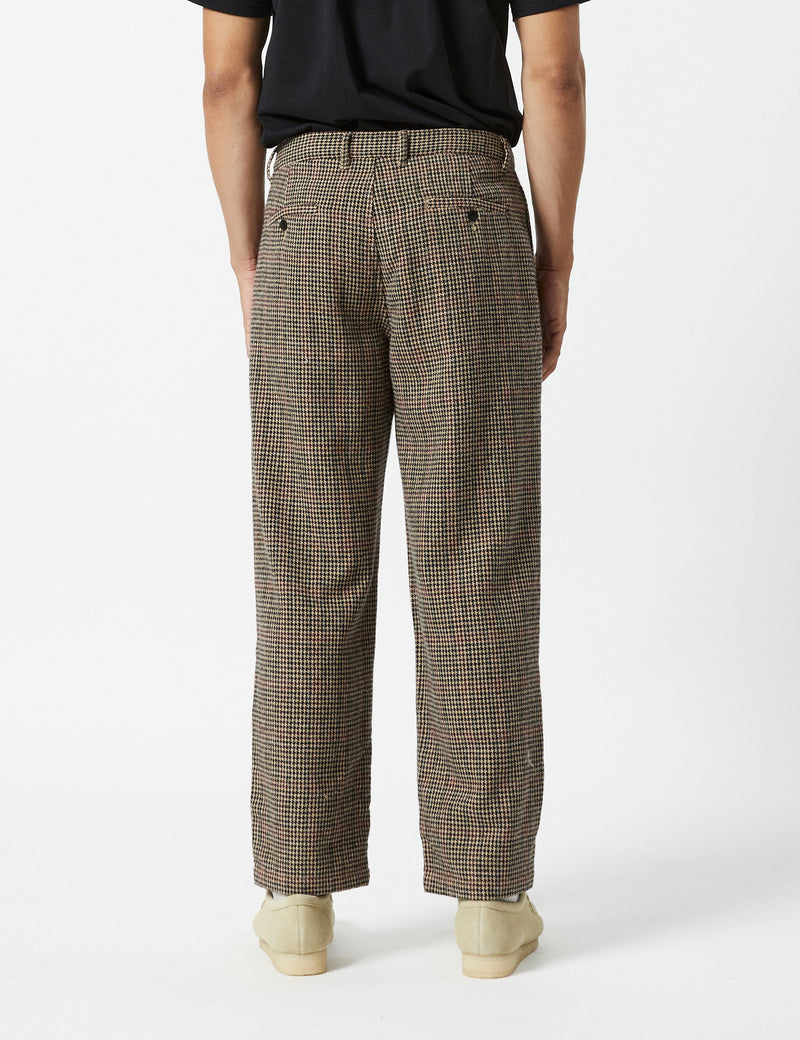 Brooklyn Pleated Pant - Natural Houndstooth