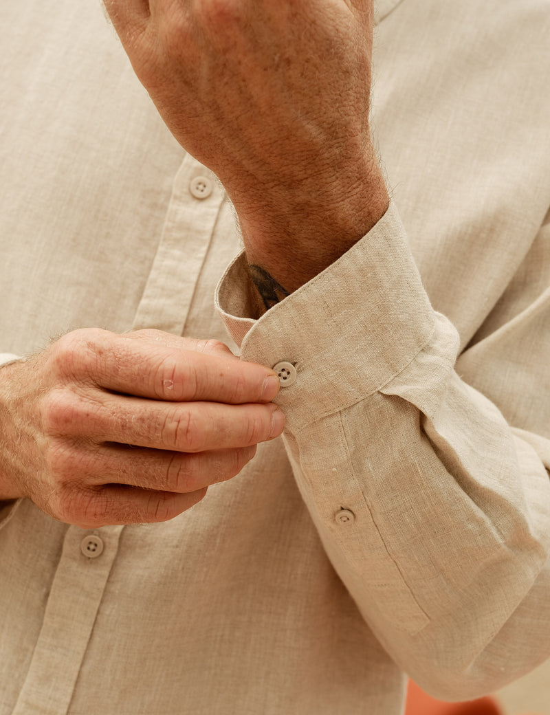 Linen Long Sleeve Shirt - Natural