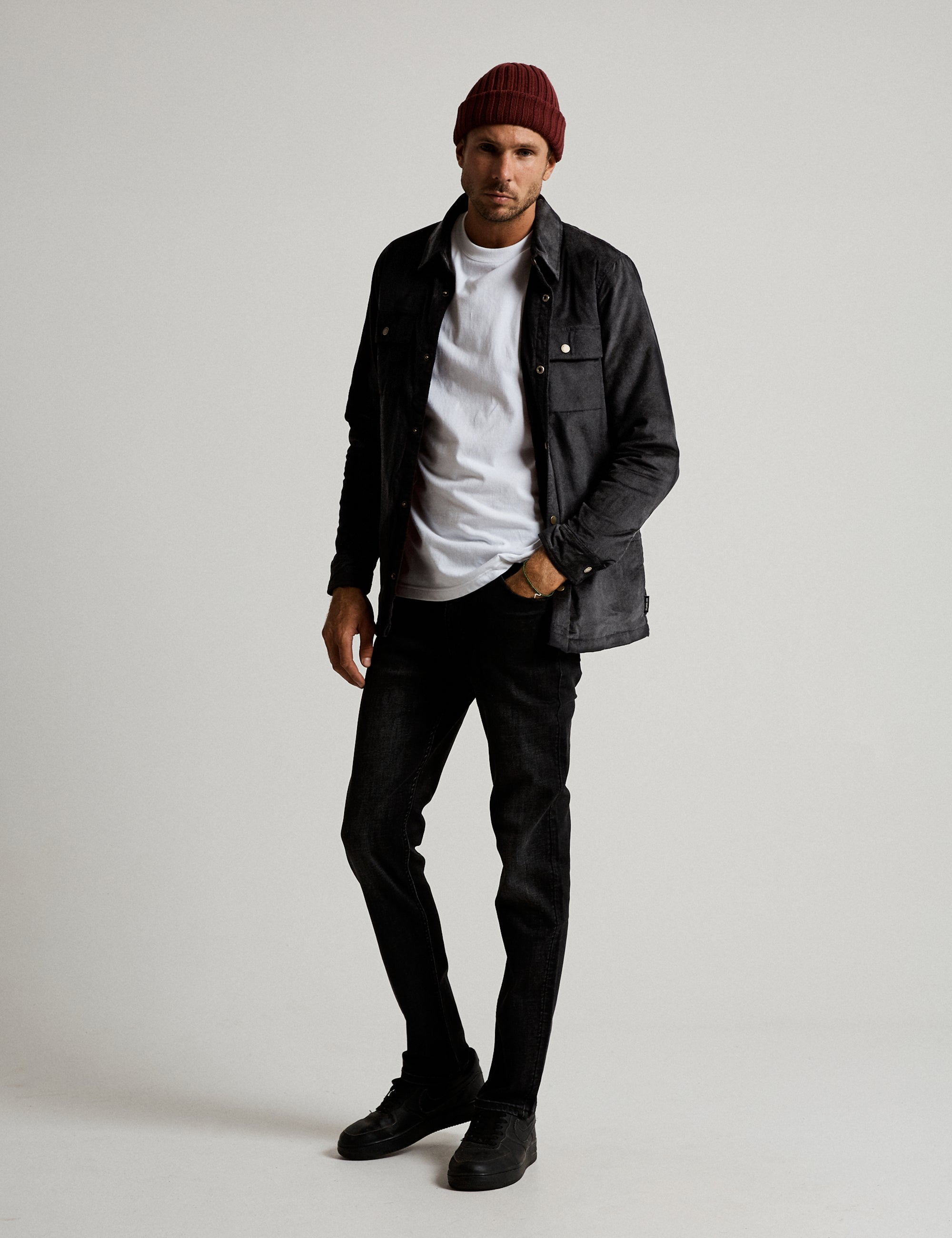 Quilted Cord Jacket - Graphite – Mr Simple