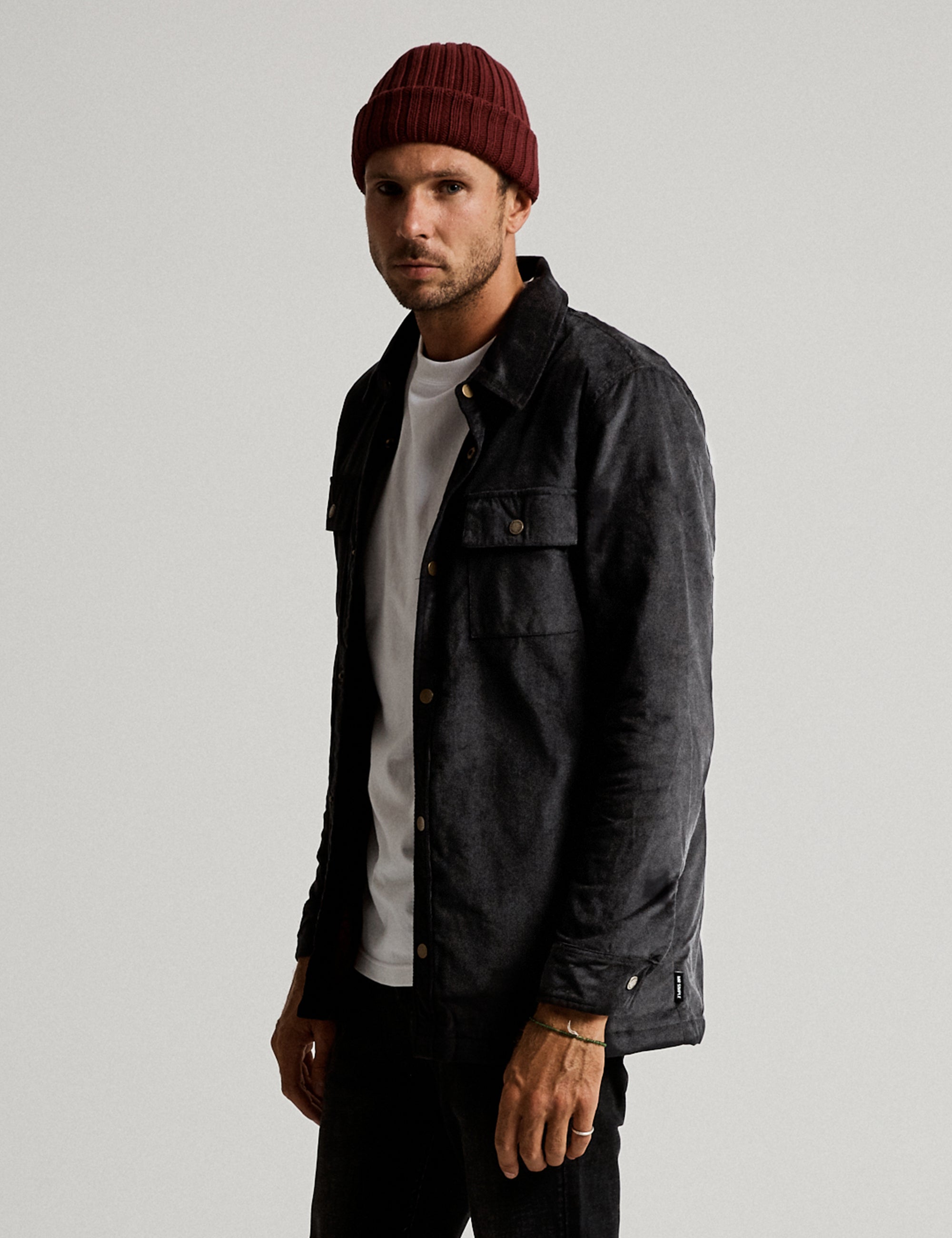 Quilted Cord Jacket - Graphite – Mr Simple