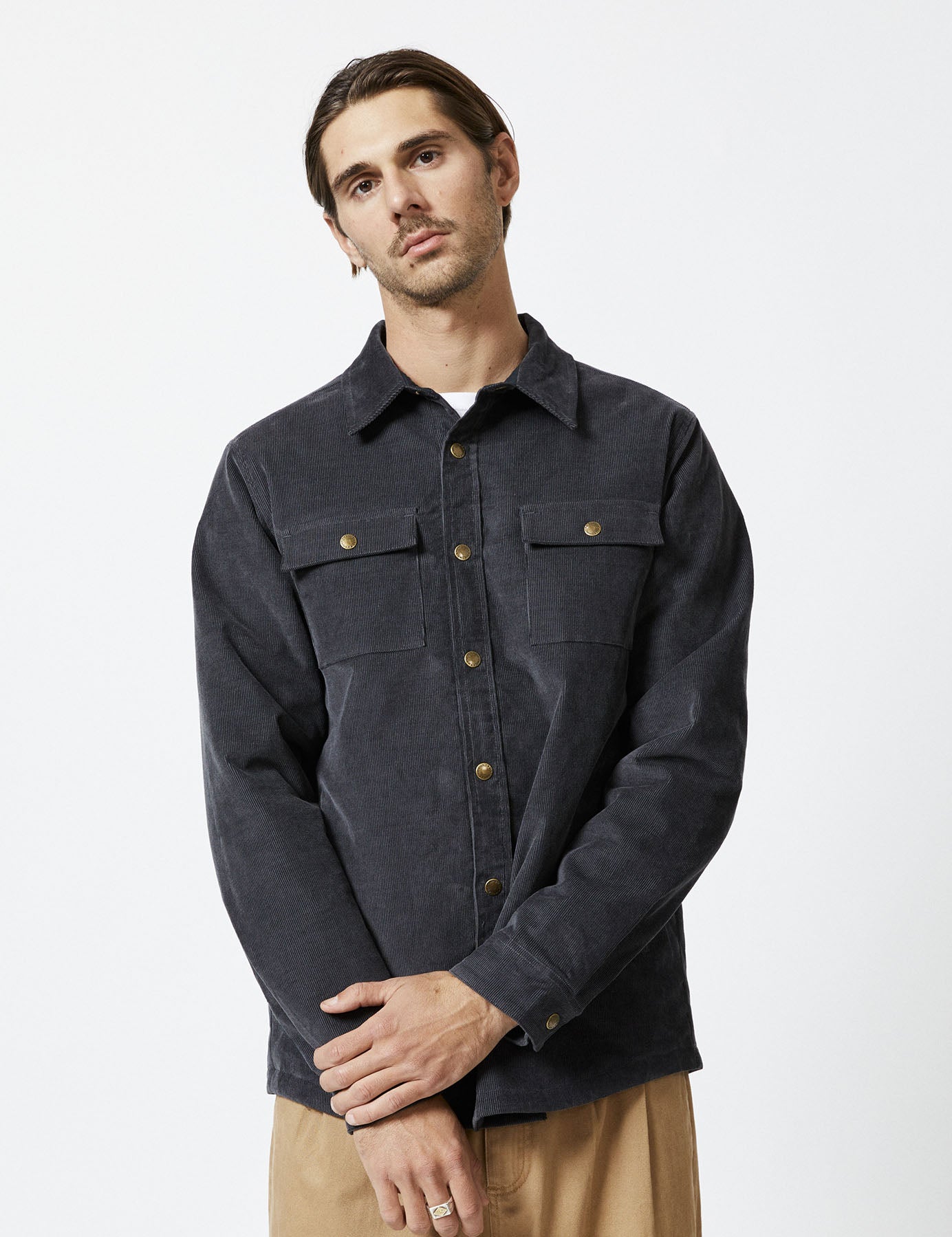 Quilted Cord Jacket - Graphite – Mr Simple