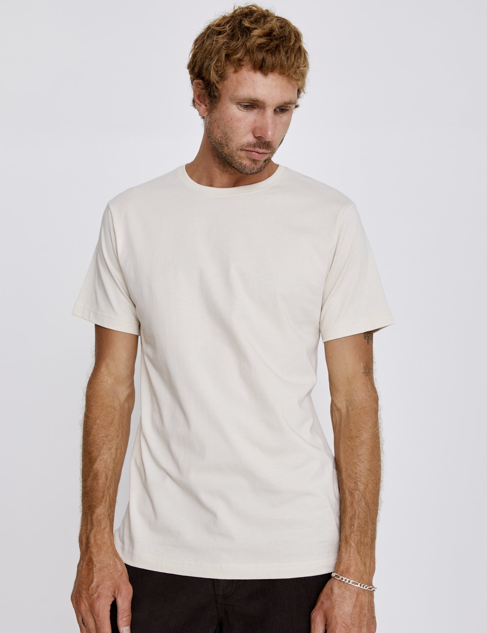 meravel simple comfortable Tee　White Reginald Tee - Natural – Mr Simple
