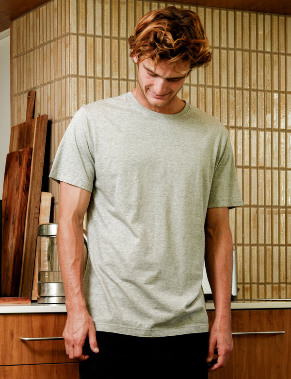 Reginald Organic Tee - Grey Marle