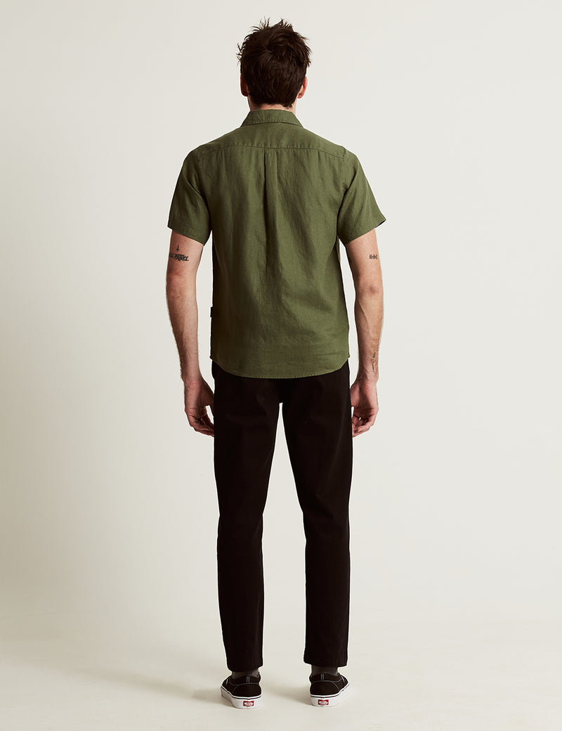 Linen Short Sleeve Shirt - Fatigue