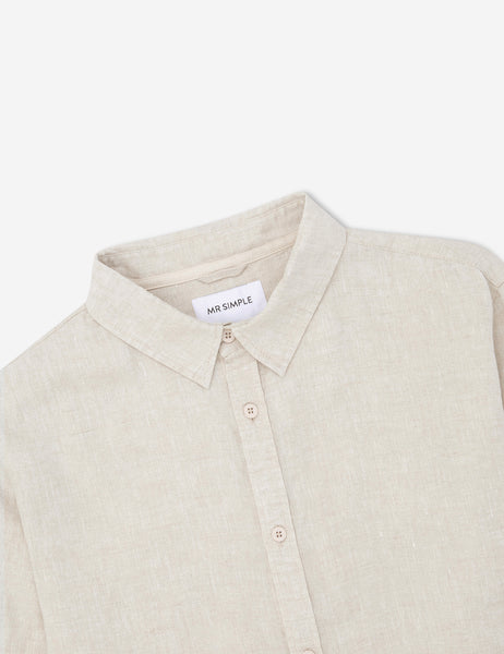 Linen Long Sleeve Shirt - Natural – Mr Simple