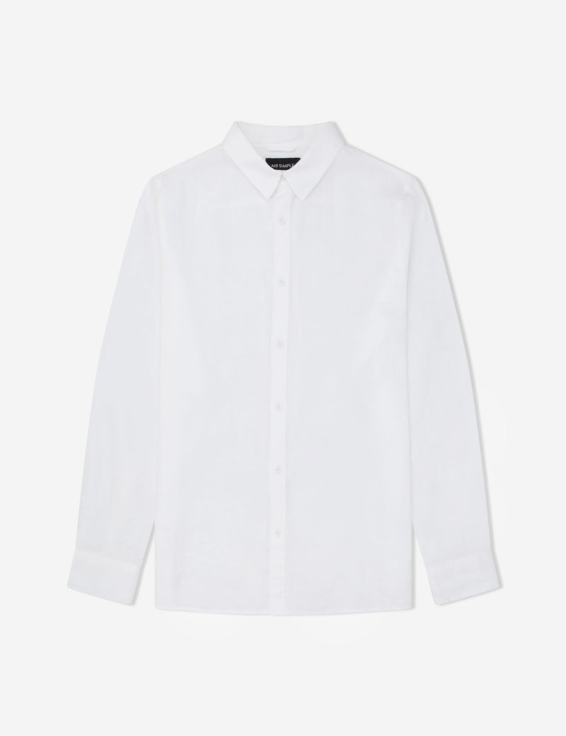 White Linen long sleeve shirt – Mr Simple