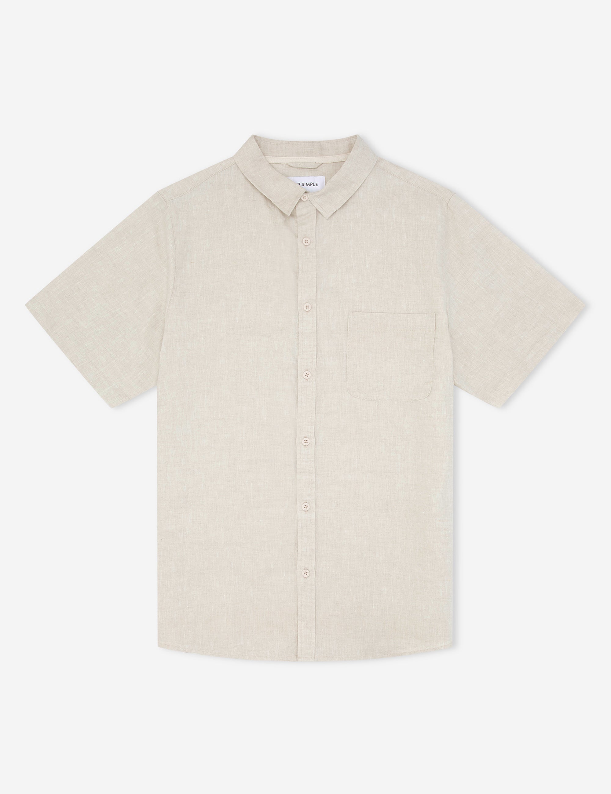 Mr Simple linen short sleeve shirt - Natural
