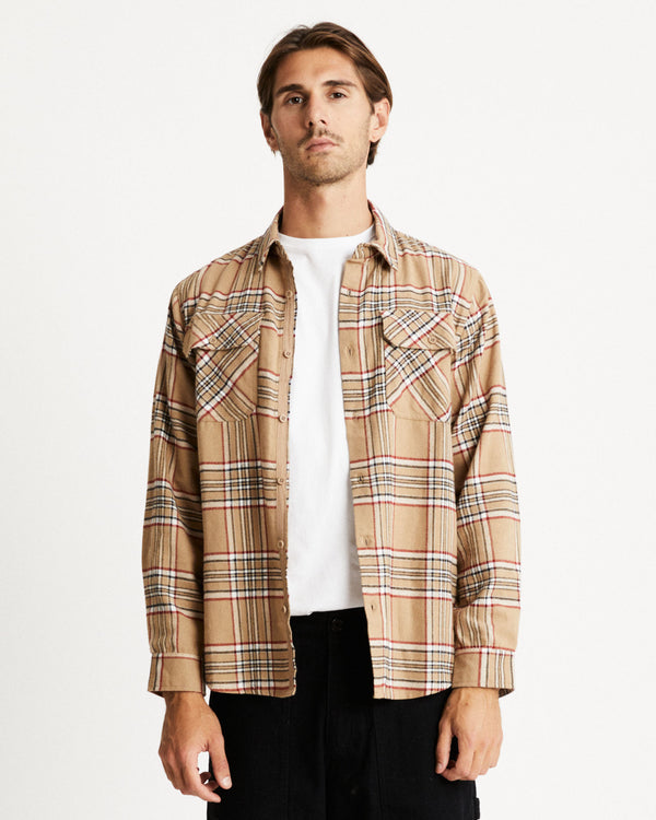 Flannel Long Sleeve Shirt - Natural Check