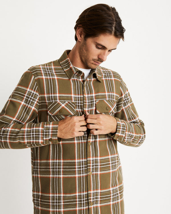 Quilted Flannel Jacket - Army Check