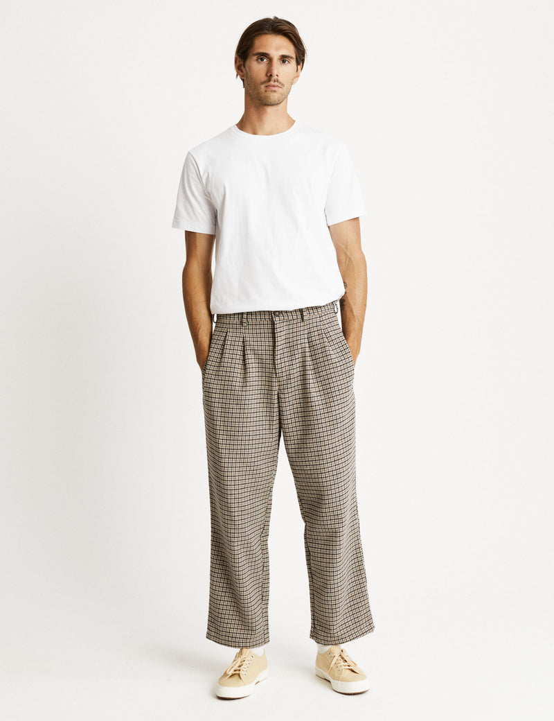 Brooklyn Pleated Pant - Houndstooth