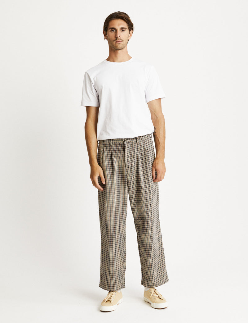 Brooklyn Pleated Pant - Houndstooth