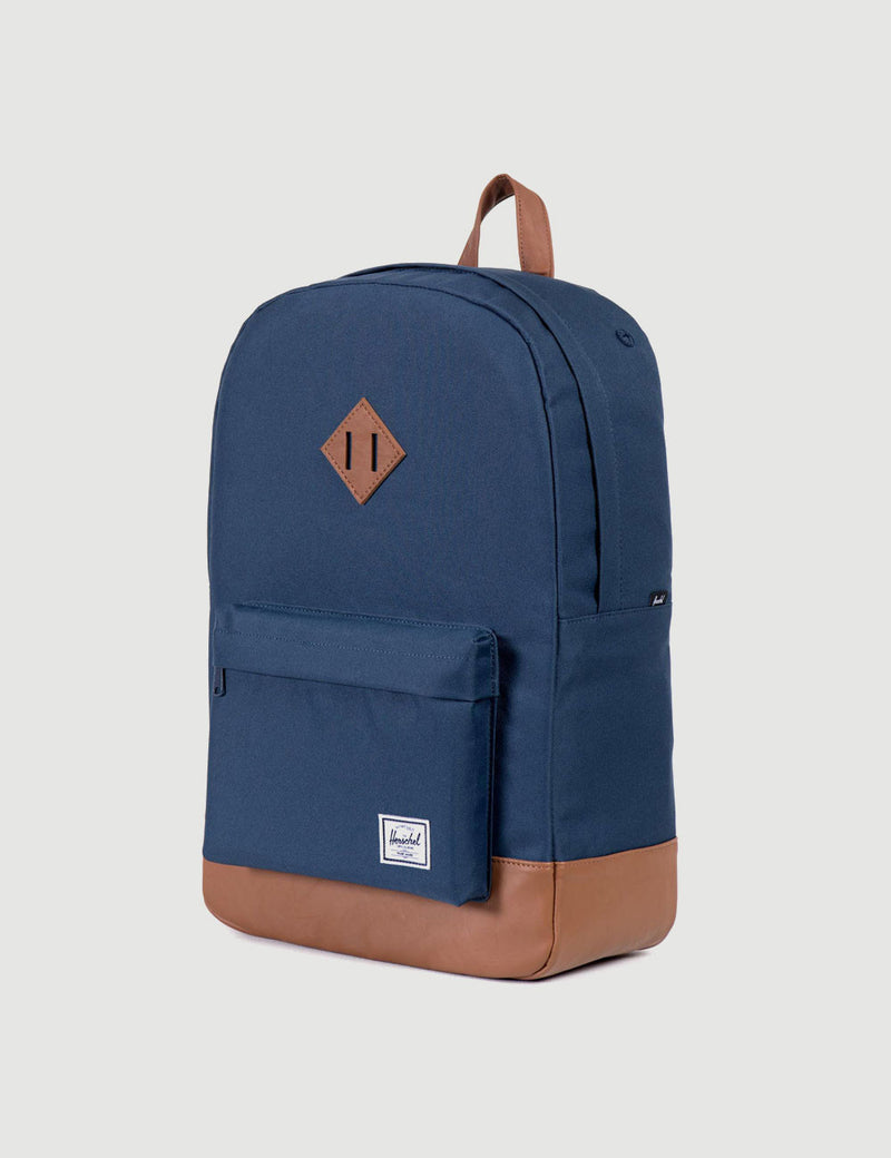 Herschel Heritage Backpack - Navy/Tan Synthetic Leather