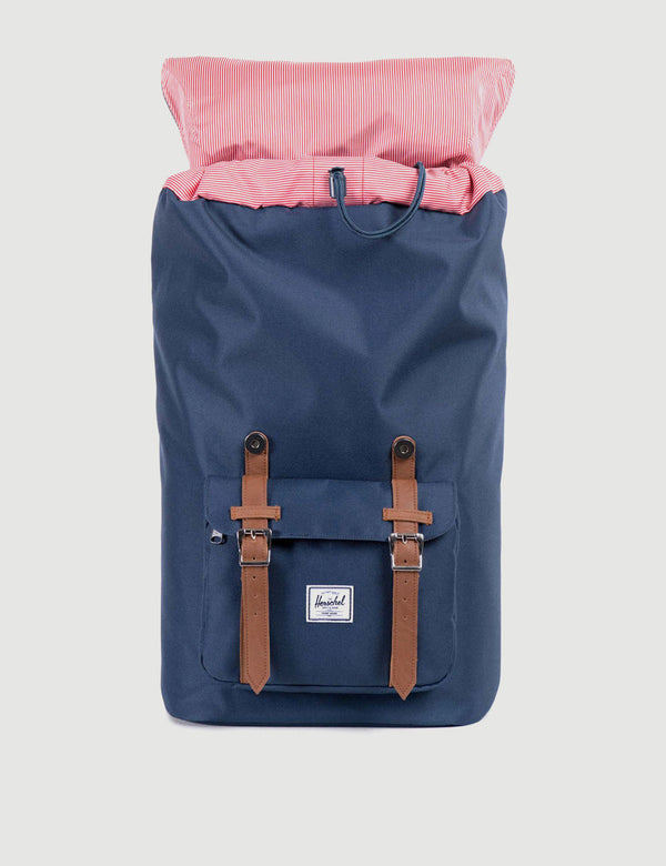 Herschel Little America Backpack - Navy/Tan Synthetic Leather