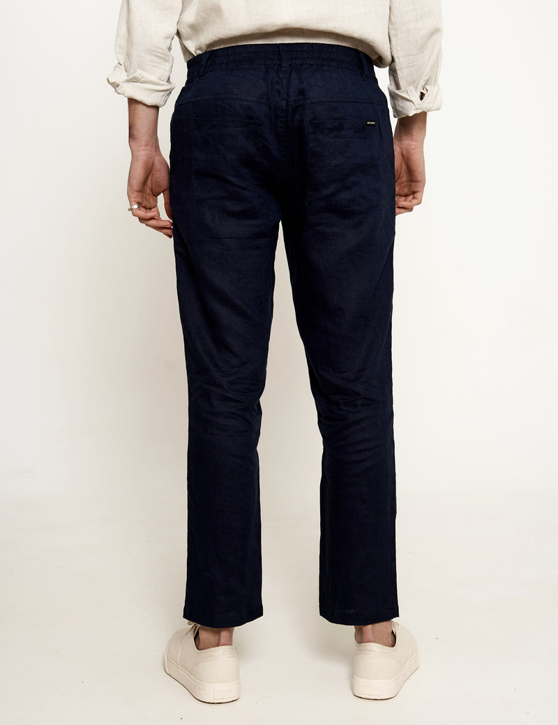 Tanner Linen Pant - Navy