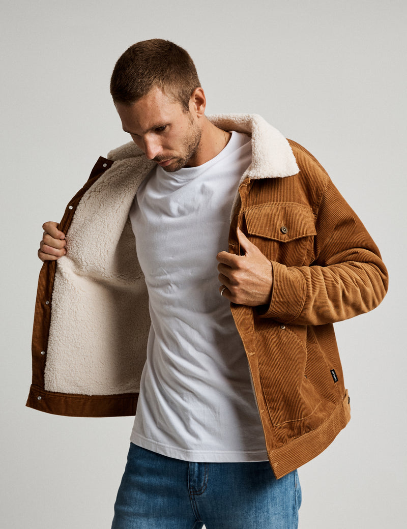 Cord Sherpa Jacket - Tobacco