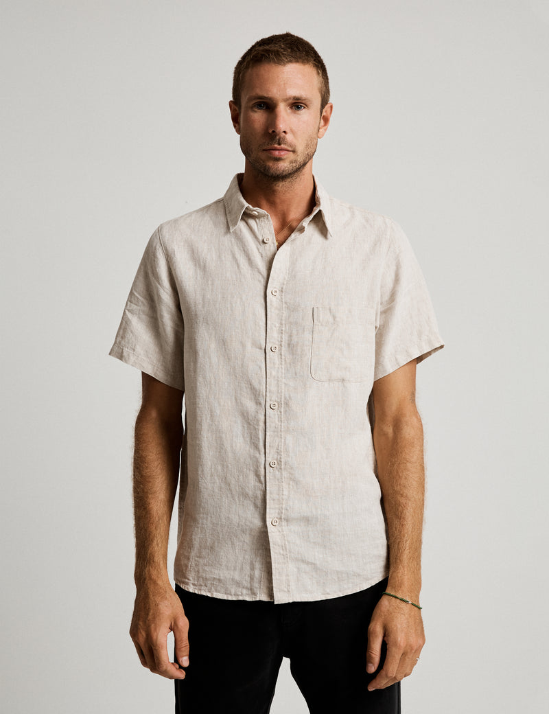 Linen Short Sleeve Shirt - Natural