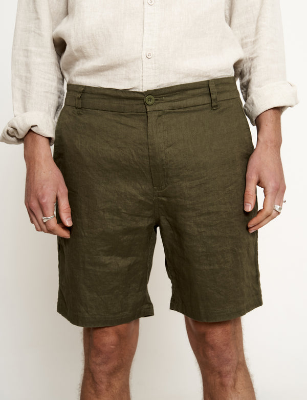 Tanner 2.0 Linen Shorts - Fatigue