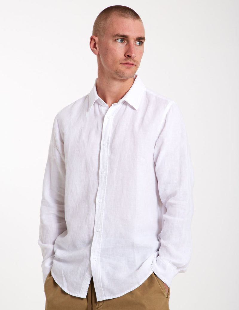 White Linen long sleeve shirt – Mr Simple