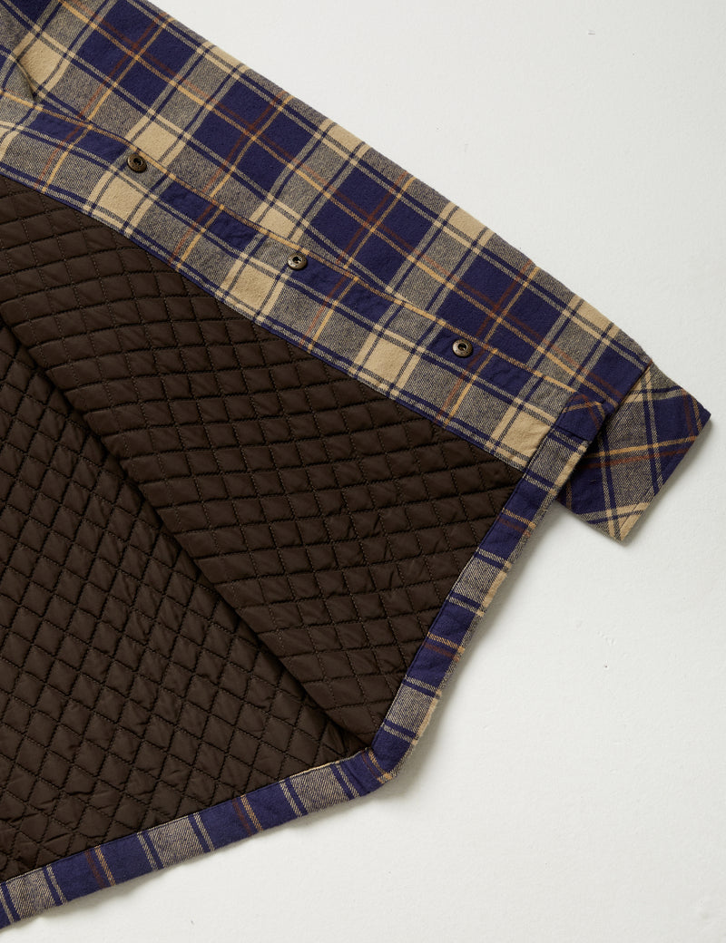 Quilted Flannel Jacket - Brown Check