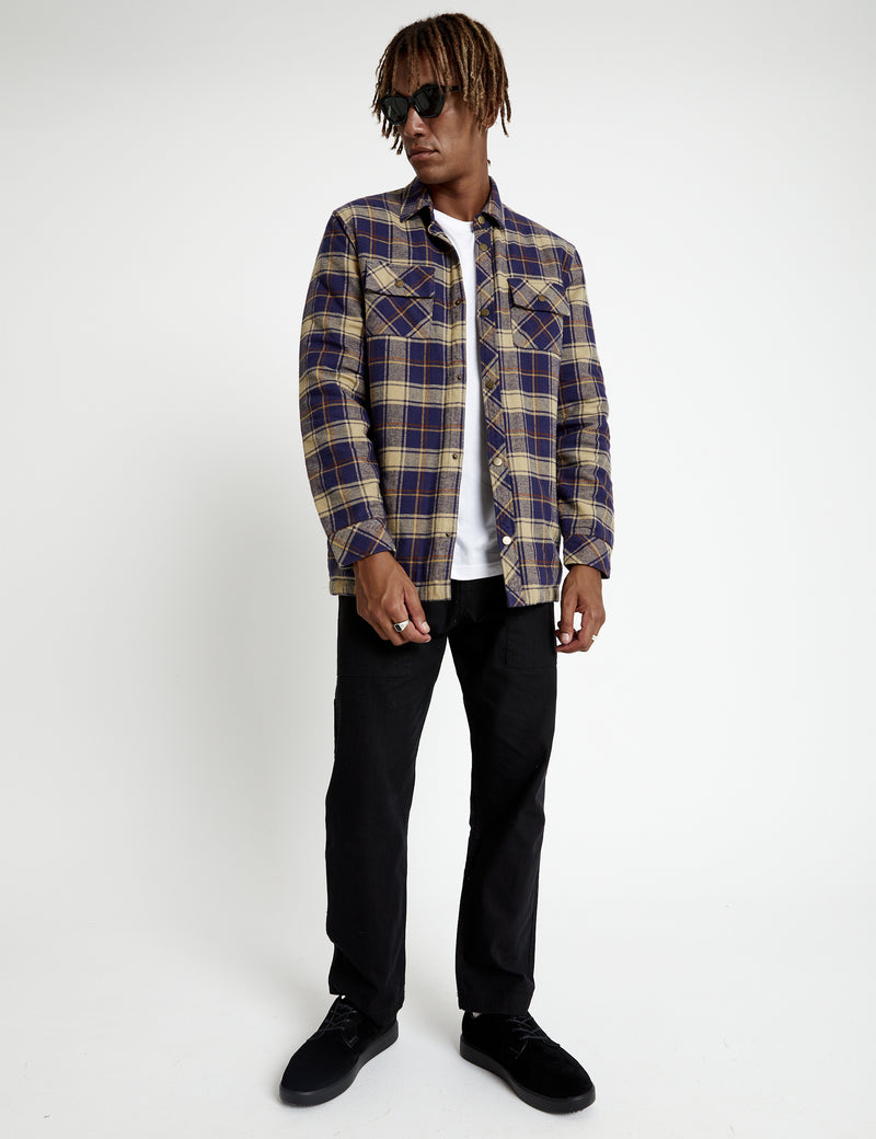 Quilted Flannel Jacket - Brown Check